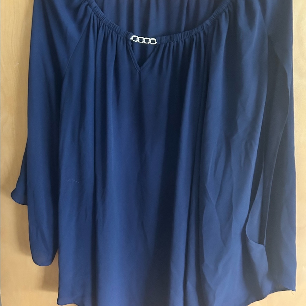 Elegant Navy Blue Women's Top